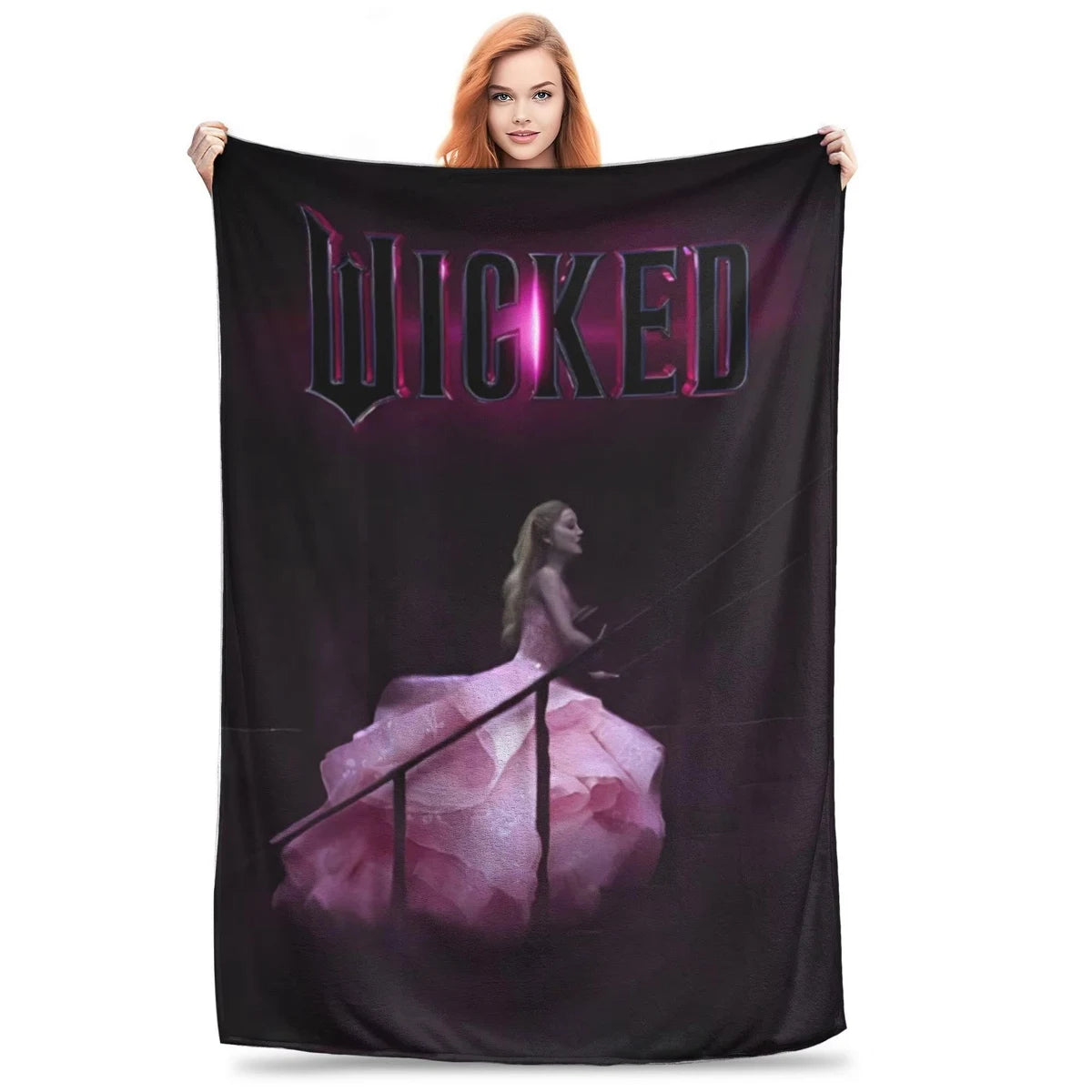Wicked Elphaba & Glinda Tonal Blanket Magic Movie Flannel Throw Blankets Bedspreads Printed Soft Warm Multifunction Quilt - YourGiftIdeasUK