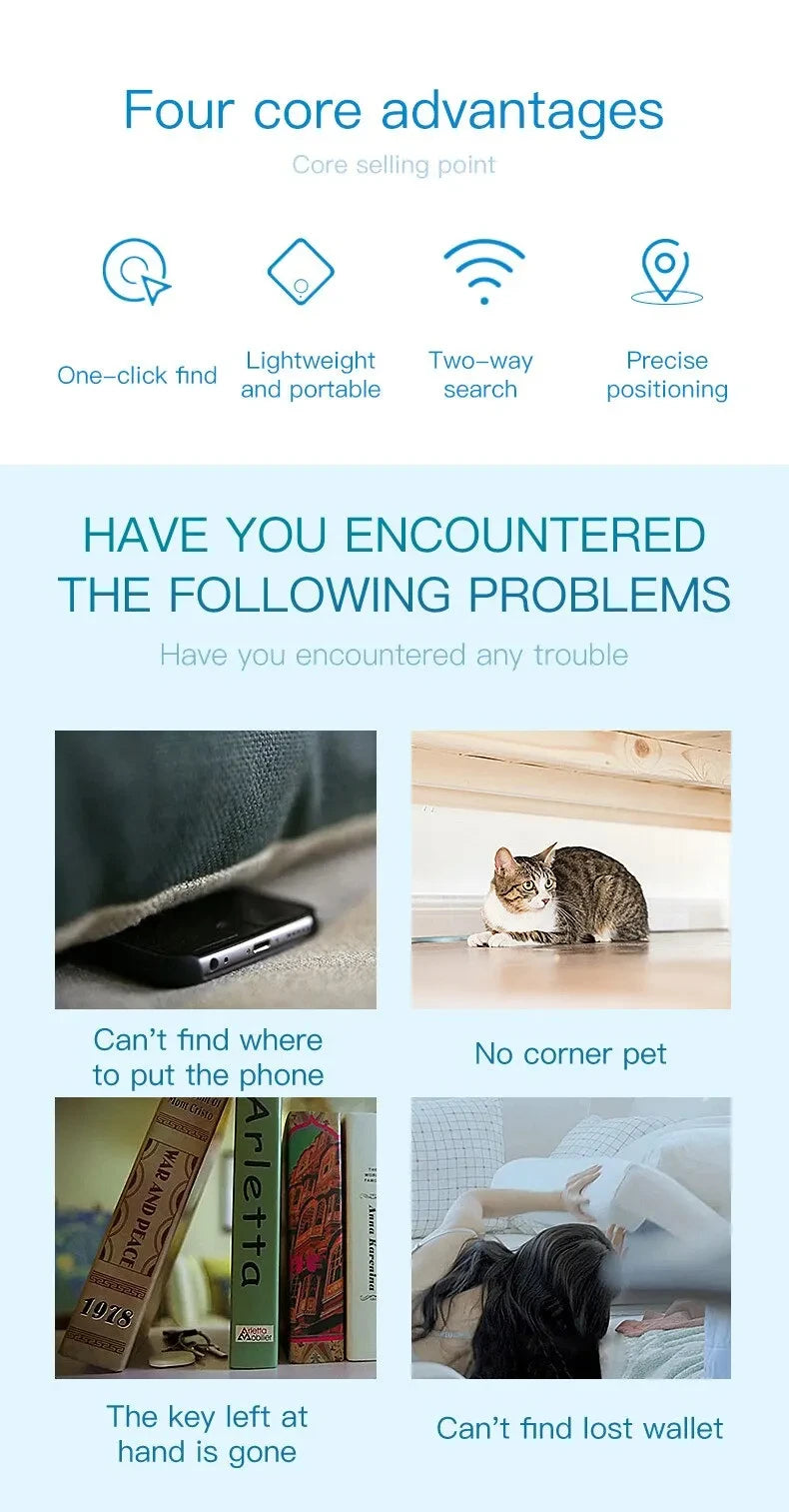 SmartTag Mini Bluetooth Tracker for Pets & Valuables