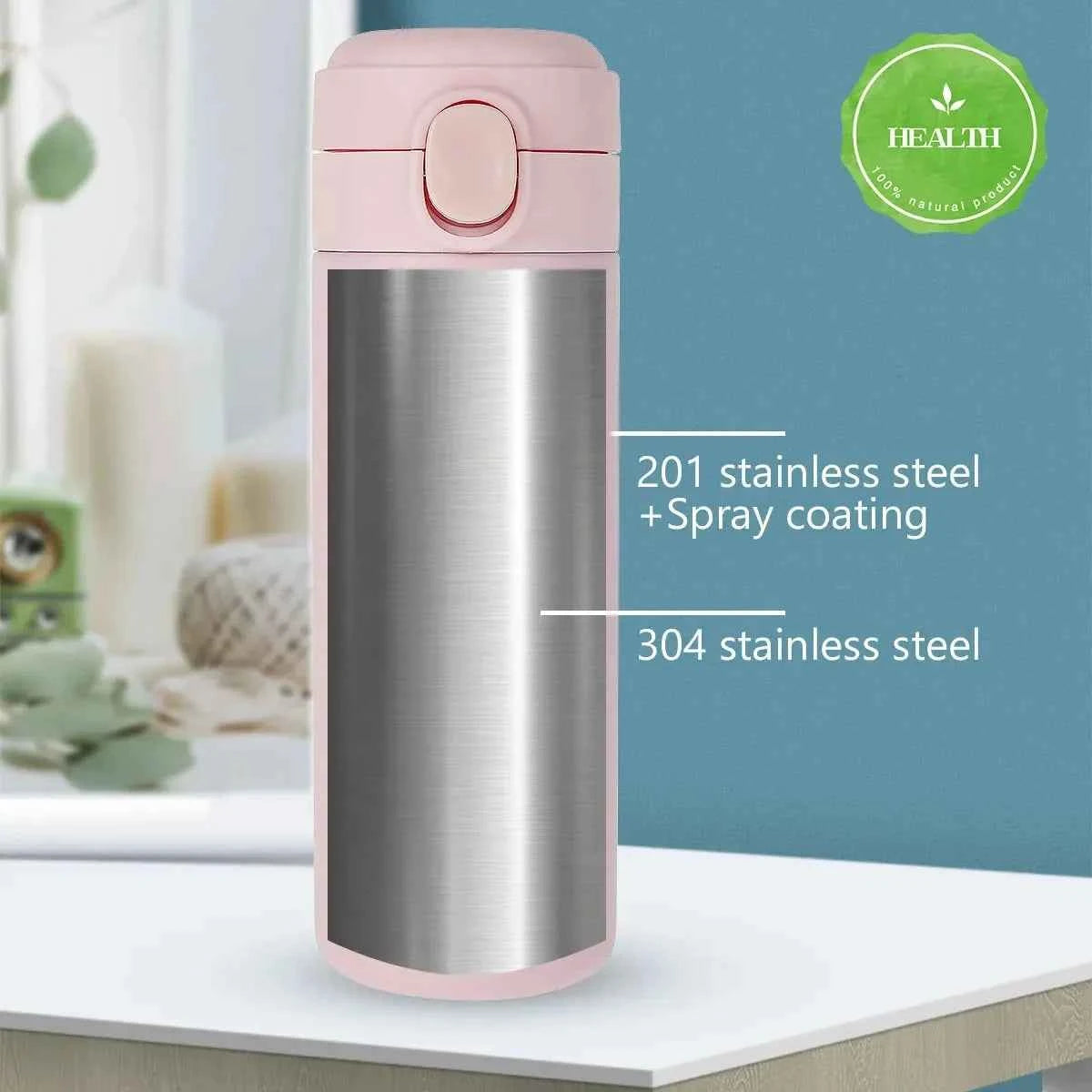 420ML KPop Demon Hunters Cartoon Stainless Steel Thermal Water Bottle Mini Leak Proof Portable Insulated Cup Birthday Gift