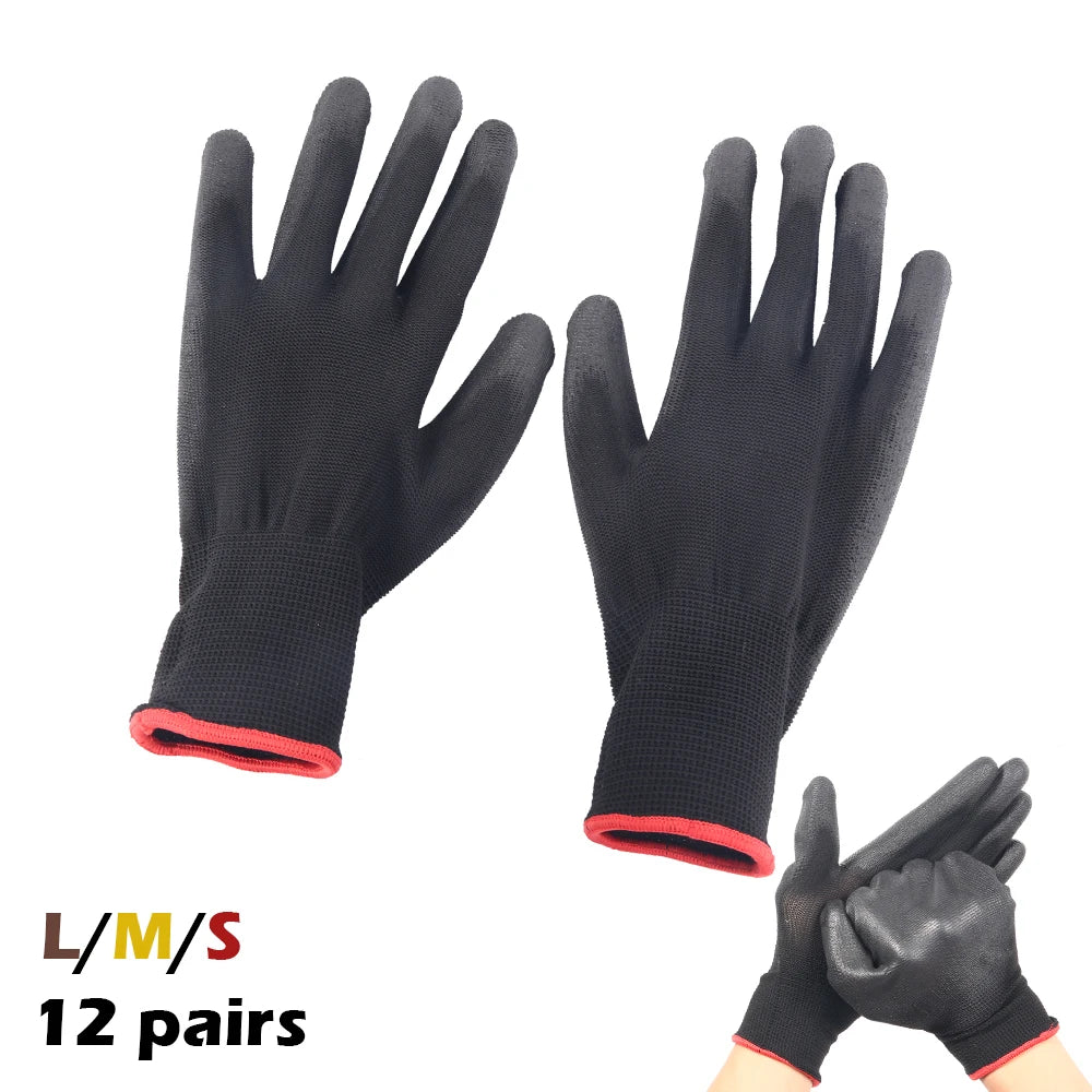 Nitrile safety coated work gloves PU and palm coated gloves safety gloves are suitable for construction and maintenance vehicles