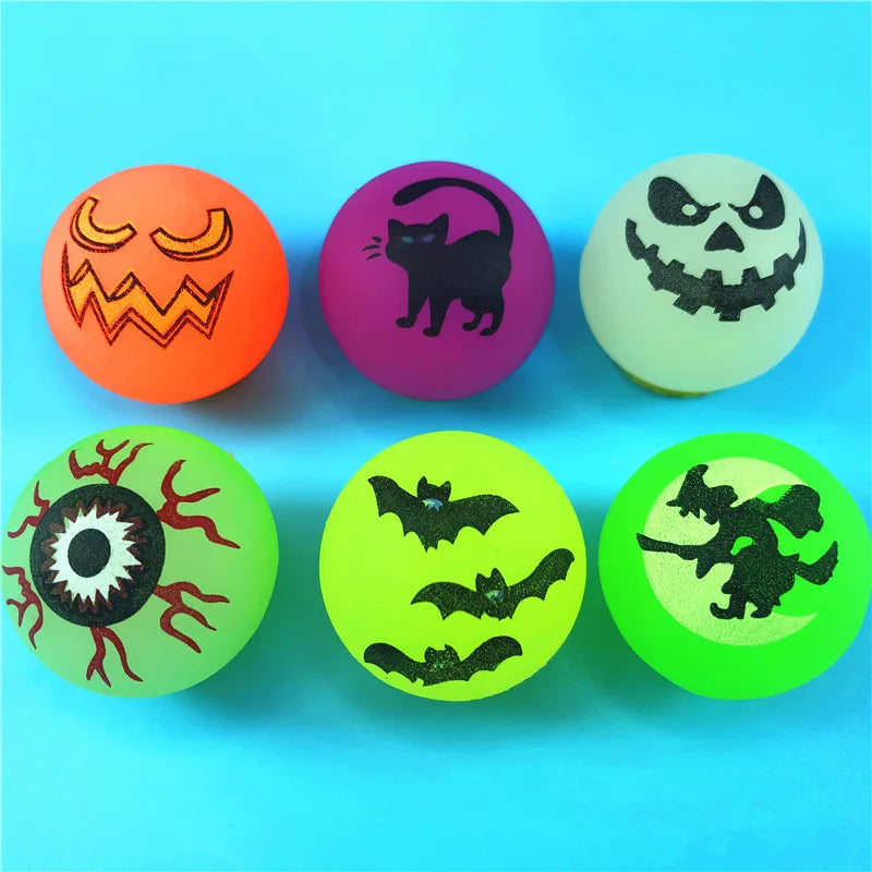 100-10Pcs Halloween Glow in The Dark Bouncing Balls - YourGiftIdeasUK