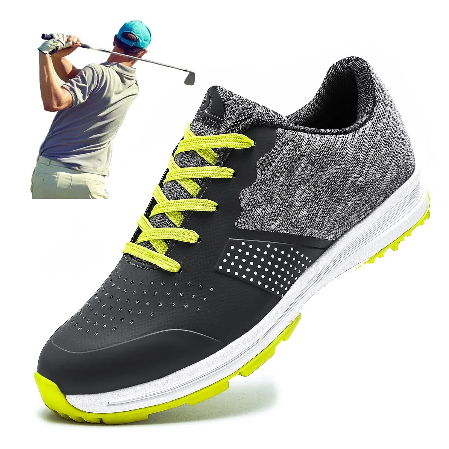 Waterproof Golf Training Shoes for Men Large Size Cross-Border THESTRON Golf Ball Shoes Anti-Slip Rubber Surface