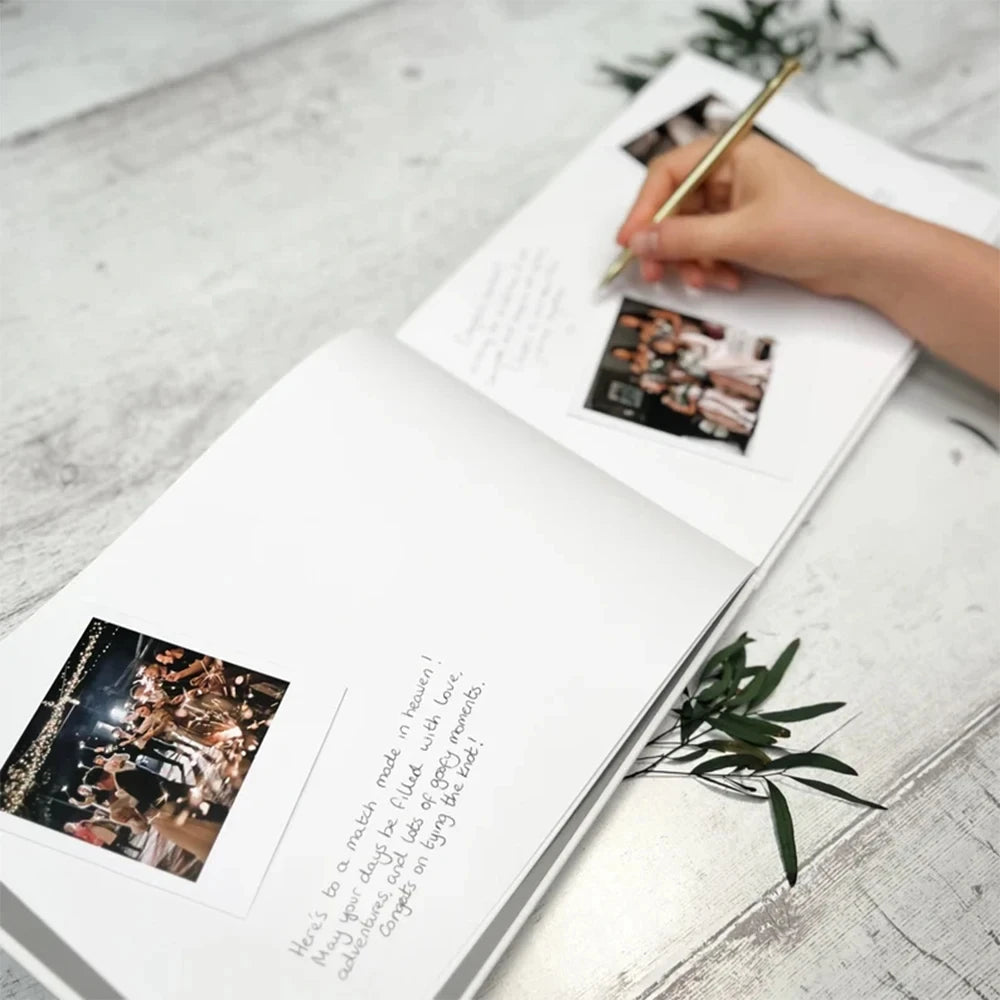 Personalized Wedding Guest Book For Engagement Bachelorette Party Birthday Bridal Shower Keepsake Book Horizontal Signature Book