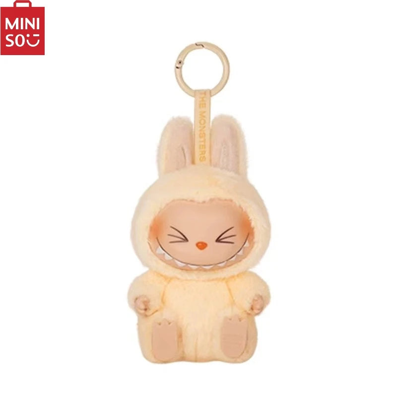 MINISO Blind Box Vinyl Doll 2nd LABUBV2Generation New Collection Have a Plush Doll Seat Figurine Keychain Pendant