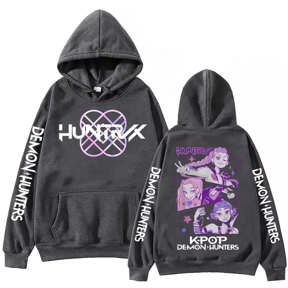 2025 summer Anime K-Pop Demon Hunters Hoodie Harajuku Hip Hop Pullover Tops Sweatshirt UNISEX Alphabet sportswear Fashion Trends