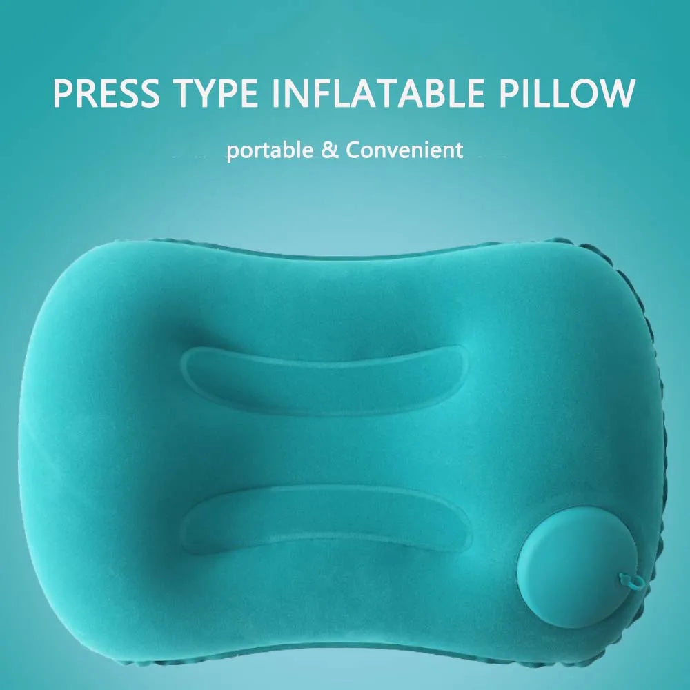 Camping Inflatable Pillow Outdoor Portable Pillow Pool Pillow LIghtweight Soft Car Pillow for Neck and Lumbar Support