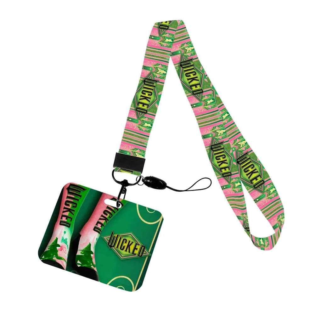 Wicked Glinda and Elphaba Women Lanyards ID Badge Holder Strap Work Card Bus Access Card Holder Keychains Accessories