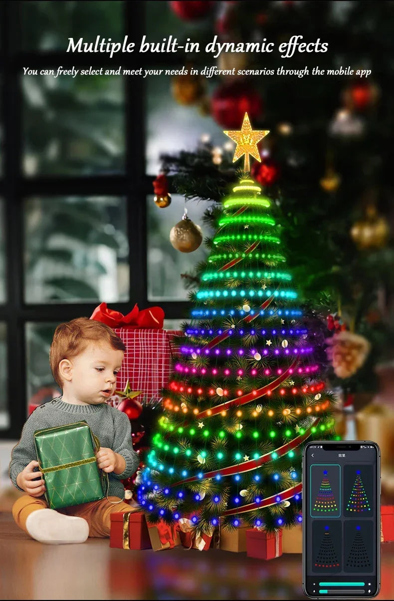 2.1M LED Christmas Tree Decorative Light Lntelligent IDeal LED APP Application Control DIY Lmage Light String for Quick Shipping - YourGiftIdeasUK