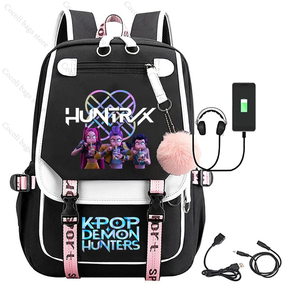 2025 KPop Demon Hunters Print Backpack Large Capacity School Bag Student Bag School Backpack Girls' School Backpack