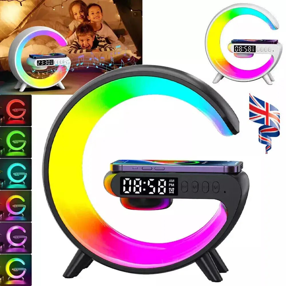 Smart G Lamp Bluetooth Speaker Wireless Charger RGB Alarm Clock Night Light 2025 - Your Gift Ideas