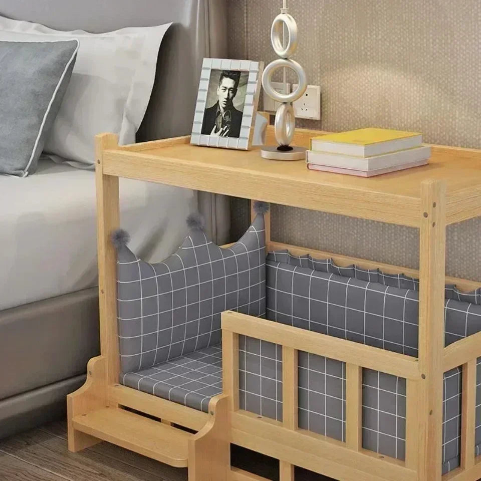 Simplicity Wooden Dog Bed Can Be Used As Bedside Table - YourGiftIdeasUK