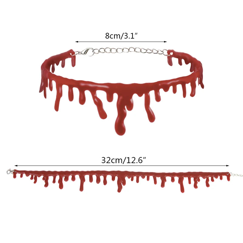 Halloween Decoration Bloody Necklace Horror Dripping Blood - YourGiftIdeasUK