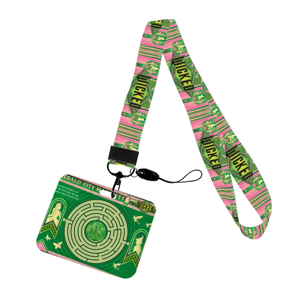 Wicked Glinda and Elphaba Women Lanyards ID Badge Holder Strap Work Card Bus Access Card Holder Keychains Accessories - YourGiftIdeasUK