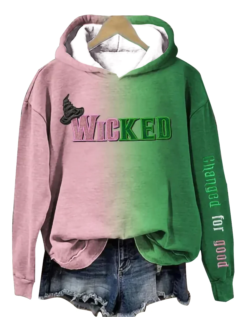 Wicked for god hooded  Glinda & Elphaba printed  hooded halloween  hooded pocket  Sweatshirt men/women novelty  Hooded - YourGiftIdeasUK