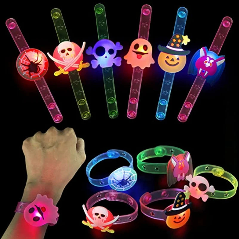 5-10-20PCS Glowing Pumpkin Ghost Bracelet Rings Kids - YourGiftIdeasUK