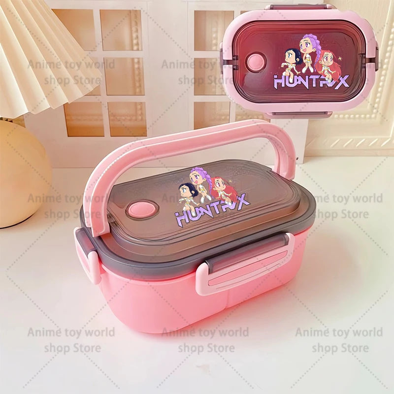 KPop Demon Hunters Portable Bento Lunch Boxs Girl Boy Compartment Fruit Food Boxs Microwave Lunch Box Picnic Fresh Box Gift - YourGiftIdeasUK