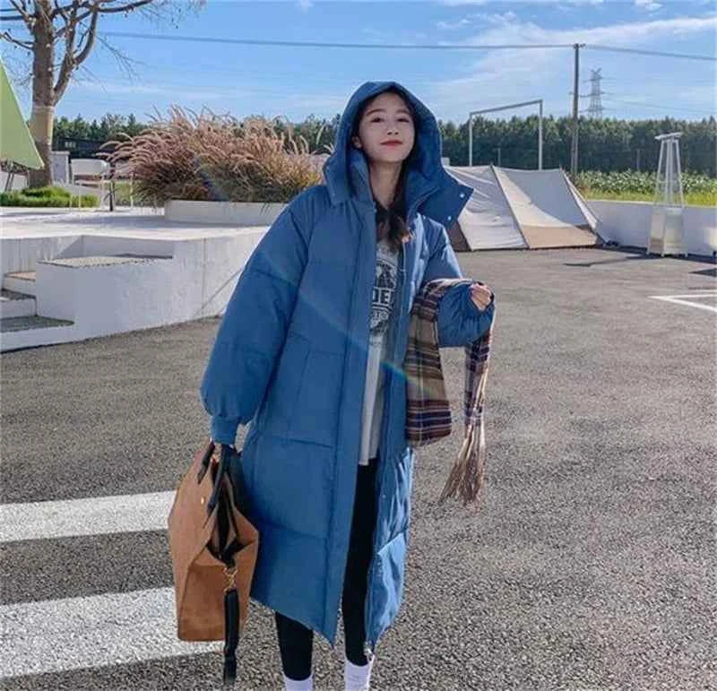 2024 New Winter Women Jacket Warm Parkas Female Thicken Puffer Coat Cotton Padded Parka Long Hooded Outwear Loose Women Snow Jac