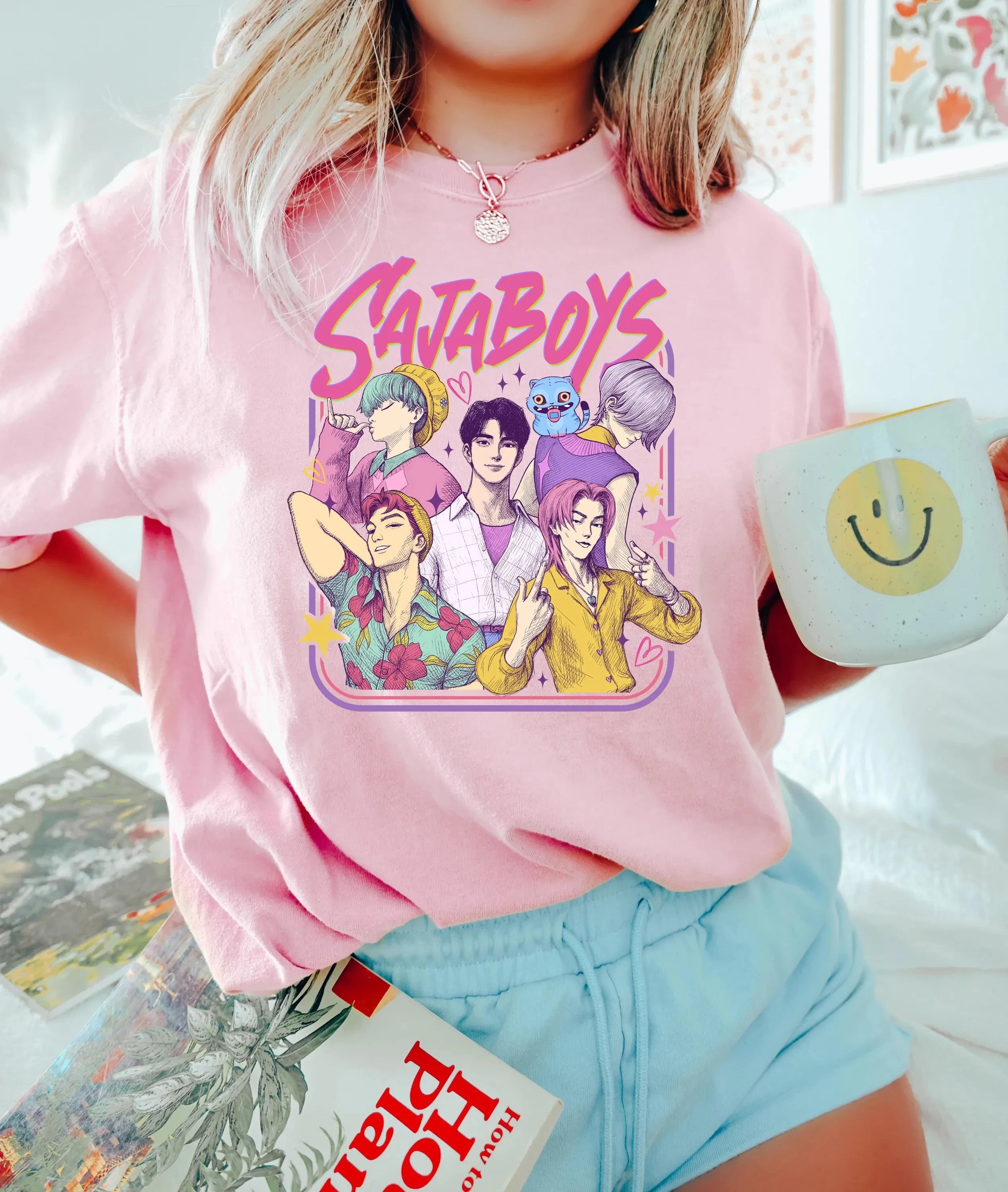 Saja Boys Kpop Demon Hunters Tshirt Gift For Women Oversized Y2k Ladies Clothes Woman Short -Sleeved Clothing Female Clothing