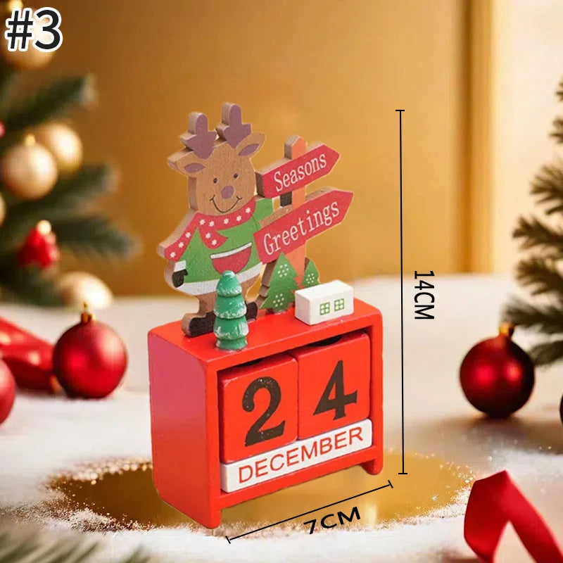 Christmas Advent Calendar Christmas Decorations Cute Snowman Elk Santa Claus Calendar Desktop Ornament New Year Gift Navidad - YourGiftIdeasUK