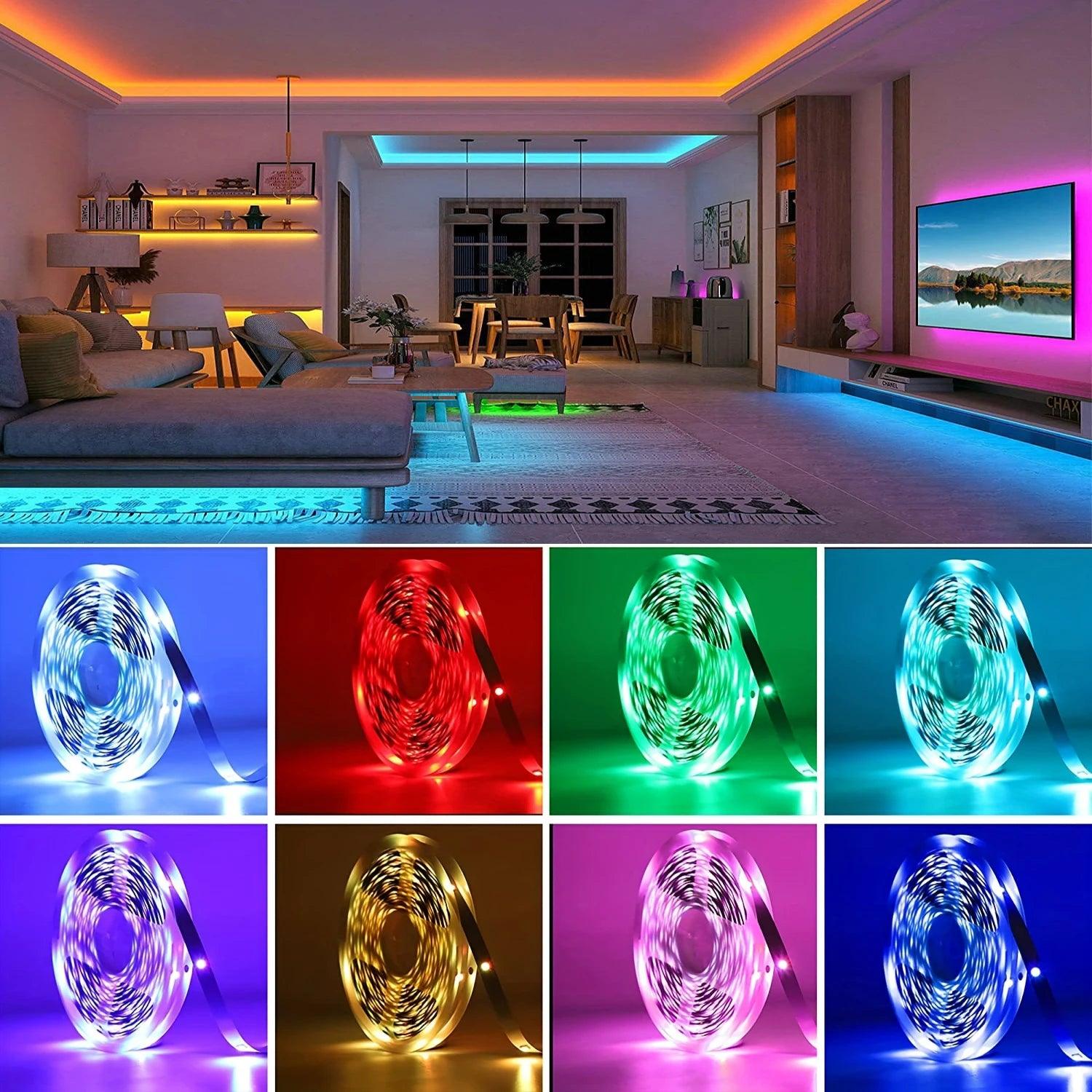 RGB Led Strip Lights 5m 10m 20m 30m Led Room Light with APP Control Flexible Ribbon Luces Led Tape for Room Bedroom Decoration - Your Gift Ideas