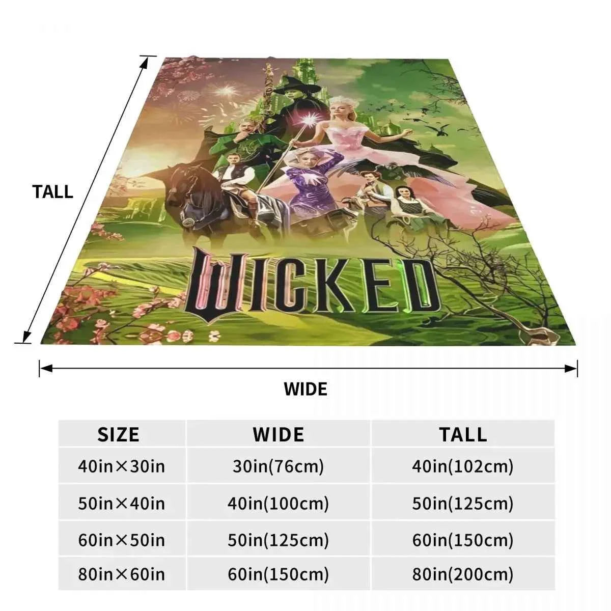 Soft Blanket Travel Wicked Elphaba & Glinda Tonal Throw Blanket Magic Movie Flannel Bedspread For Bedroom Aesthetic Bed Cover