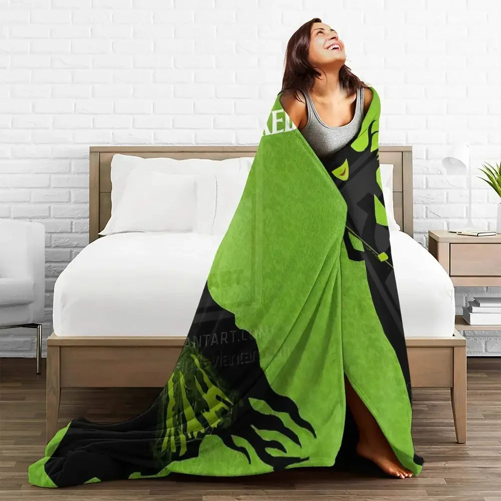 Soft Blanket Travel Wicked Elphaba & Glinda Tonal Throw Blanket Magic Movie Flannel Bedspread For Bedroom Aesthetic Bed Cover - YourGiftIdeasUK