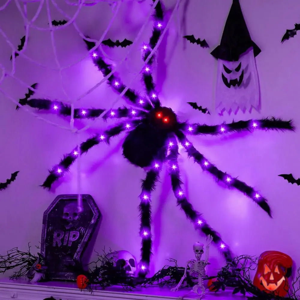 8 Modes Halloween Spider Web Lights Waterproof Glow LED Spider Net 5m Triangle Luminous Halloween Spider Indoor Outdoor - YourGiftIdeasUK