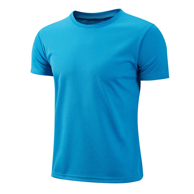 Men Short Sleeve Top Oversized White T-Shirt Man Casual Soild Shirt Quick Drying Gym Basketball t Shirts Soccer Tees Man Clothes