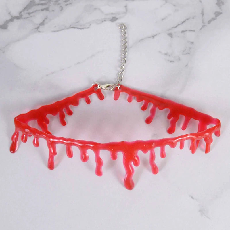 Halloween Decoration Bloody Necklace Horror Dripping Blood - YourGiftIdeasUK