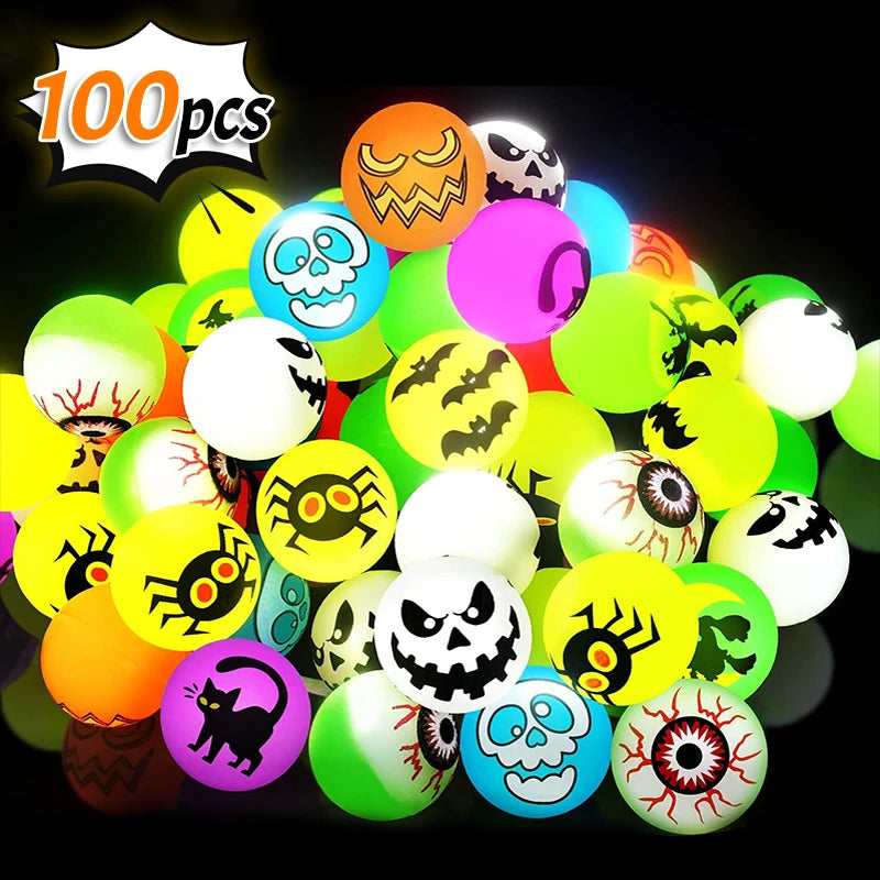 100-10Pcs Halloween Glow in The Dark Bouncing Balls - YourGiftIdeasUK