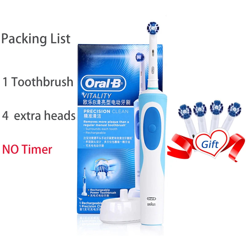 Oral B Electric Toothbrush Adult Rotation Clean Teeth Charging Tooth Brush 3D Whiten Teeth Oral Care Brush With Gift Brush Heads - Your Gift Ideas