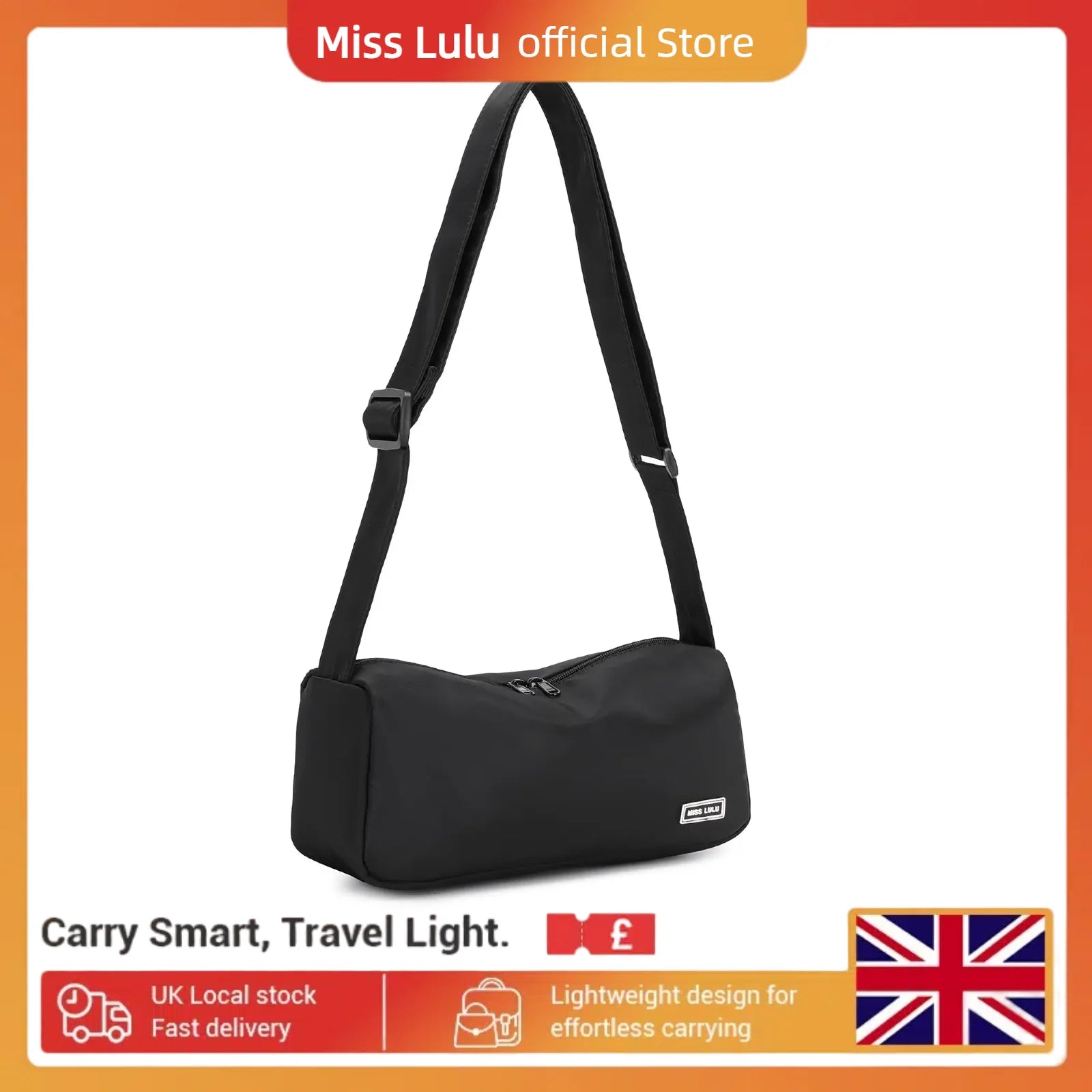 Miss Lulu Classic Crossbody Bag for Women - Stylish & Roomy Shoulder Bag, Unisex Fanny Pack Hobo Purse, Lightweight & Durable, P