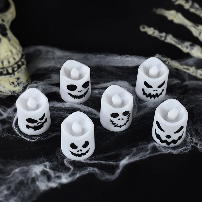 6pcs Halloween Led Ghost Pumpkin Candle Light - YourGiftIdeasUK