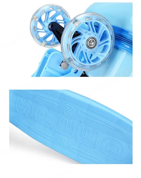 Children Travel Suitcase Cute Cartoon Skateboard Rolling - YourGiftIdeasUK