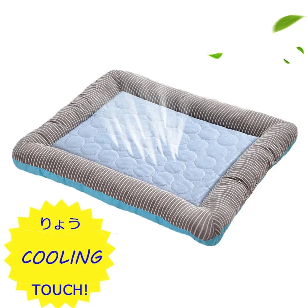 CoolPaw Retreat: Cozy Bed & Accessory Basket