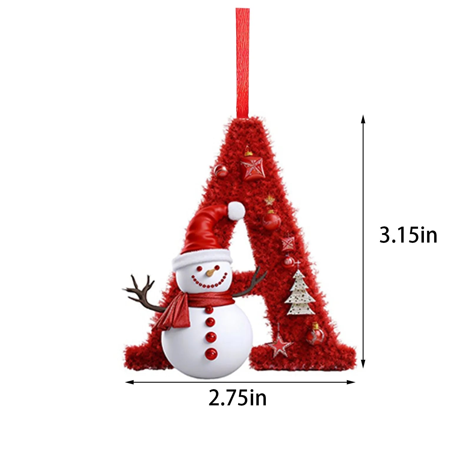 New Christmas Tree Decoration 2D Letter Pendant Acrylic 26 Letter Pendant Hanging Christmas Tree Ornament Accessories navidad - YourGiftIdeasUK