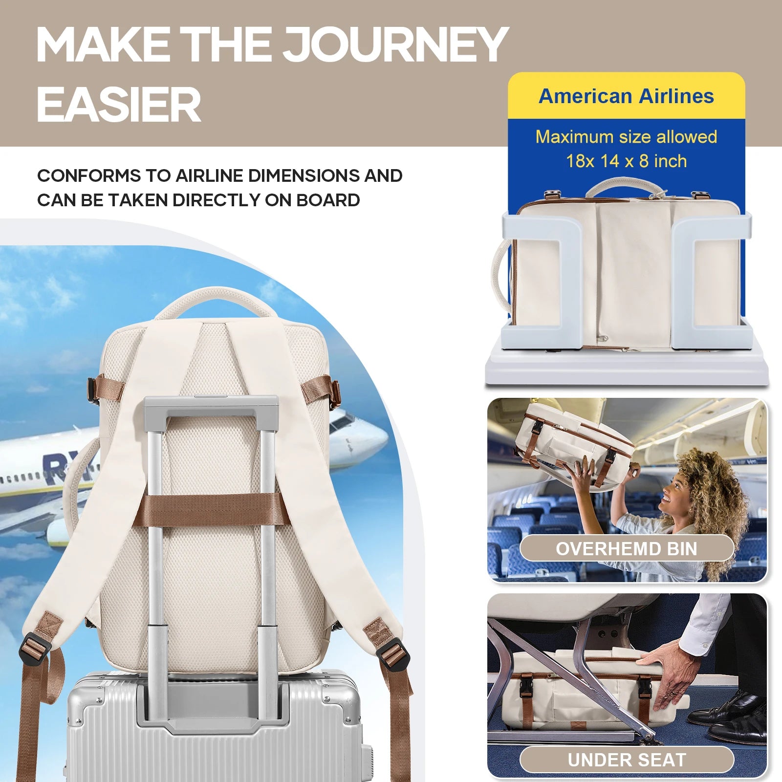 Notebook Backpack Travel 40x20x25 Ryanair Laptop Bag Men Women Business Waterproof Cabin Bag Carry ons Backpack School Bag