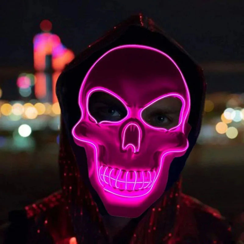 Halloween Horror Skull Mask LED Cold Light Mask - YourGiftIdeasUK