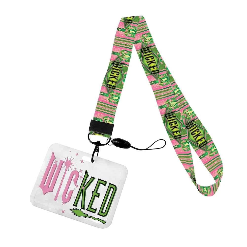 Wicked Glinda and Elphaba Women Lanyards ID Badge Holder Strap Work Card Bus Access Card Holder Keychains Accessories