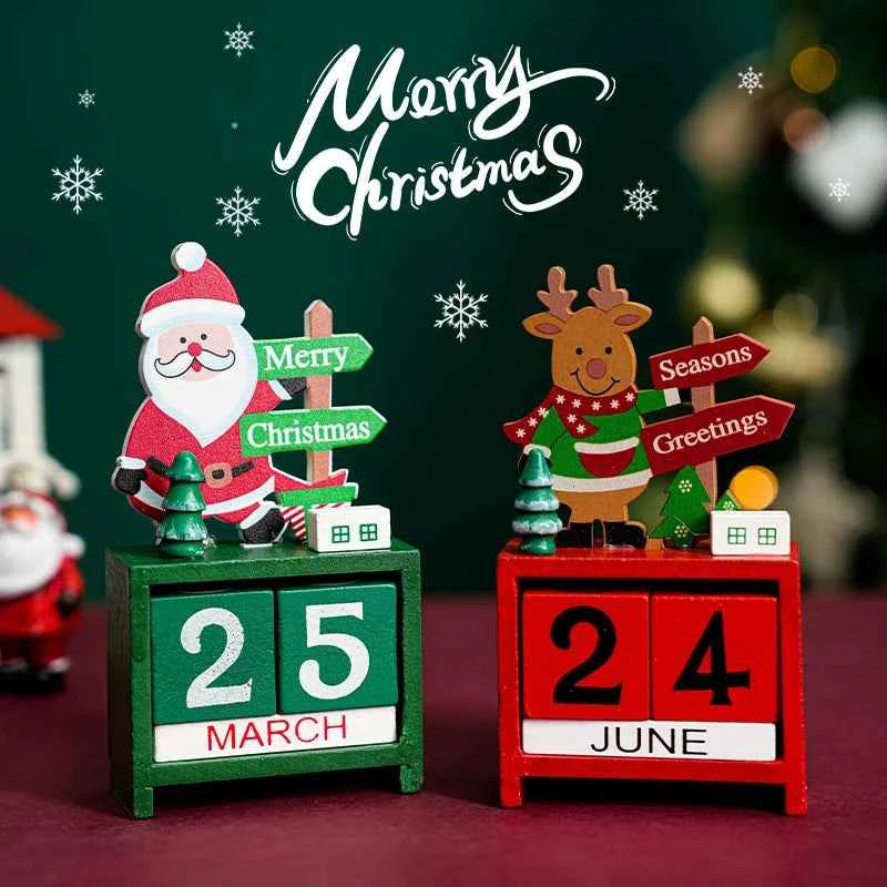 Christmas Advent Calendar Christmas Decorations Cute Snowman Elk Santa Claus Calendar Desktop Ornament New Year Gift Navidad