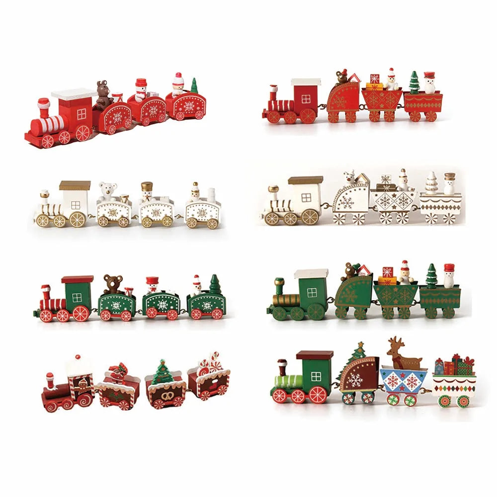 Christmas Wood Train Decoration,Christmas Ornaments With Moving Train,Home Noel,Happy New Year 2025 Gifts - YourGiftIdeasUK