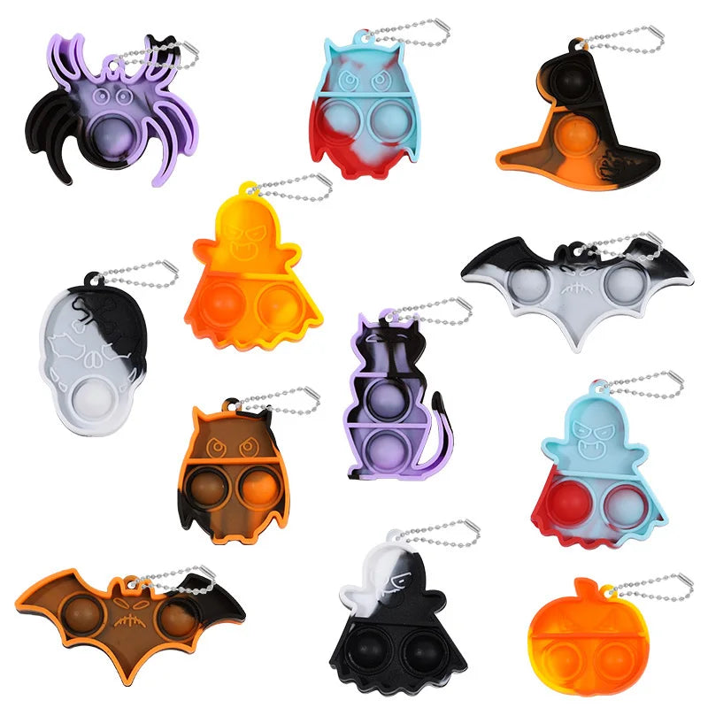 10-20-30Pcs Halloween Mini Pop Keychain Fidget Toys - YourGiftIdeasUK