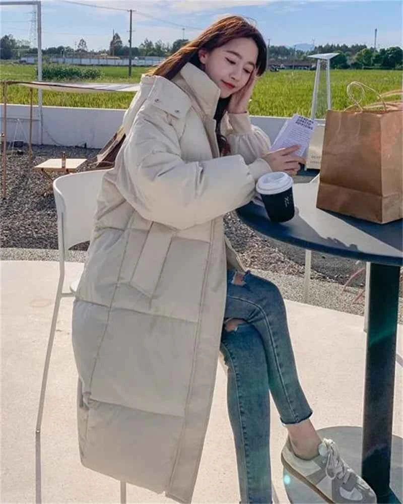 2024 New Winter Women Jacket Warm Parkas Female Thicken Puffer Coat Cotton Padded Parka Long Hooded Outwear Loose Women Snow Jac
