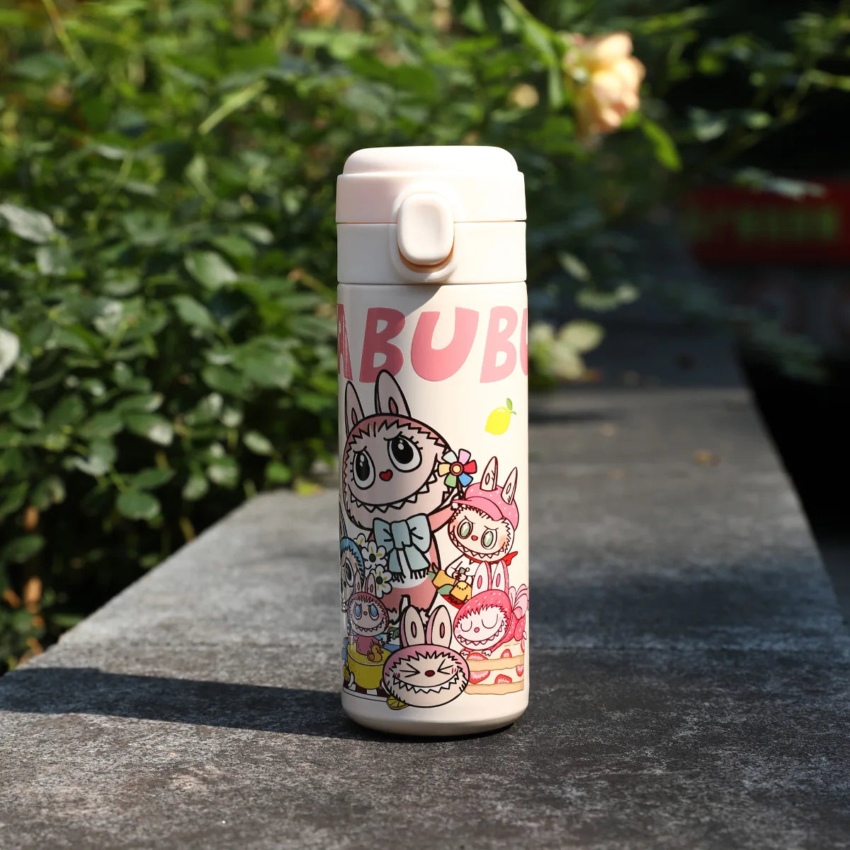 Printed 400Ml Water Bottle Thermos Cup Pocket Stainless Steel Thermal Coffee Mug Vacuum Insulated Flask Cup Kid Gift