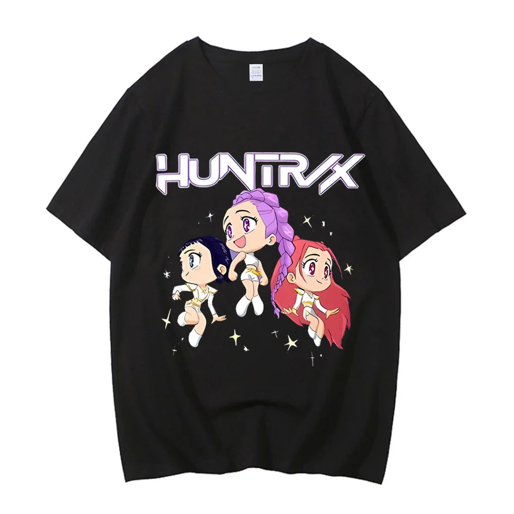 2025 Hot Cartoon KPop Demon Hunters Tiger T-shirt Harajuku O-neck Casual Shirt High Quality T Shirt Y2k Streetwea