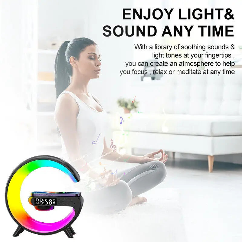 Smart G Lamp Bluetooth Speaker Wireless Charger RGB Alarm Clock Night Light 2025 - Your Gift Ideas