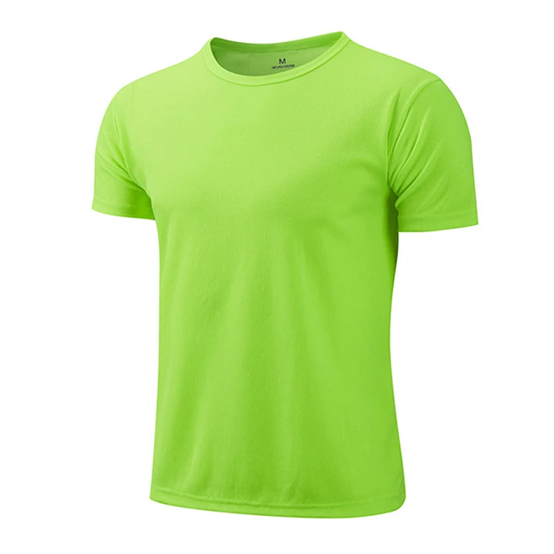 Men Short Sleeve Top Oversized White T-Shirt Man Casual Soild Shirt Quick Drying Gym Basketball t Shirts Soccer Tees Man Clothes