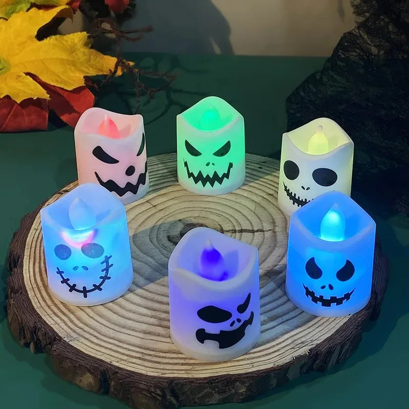 6pcs Halloween Led Ghost Pumpkin Candle Light - YourGiftIdeasUK