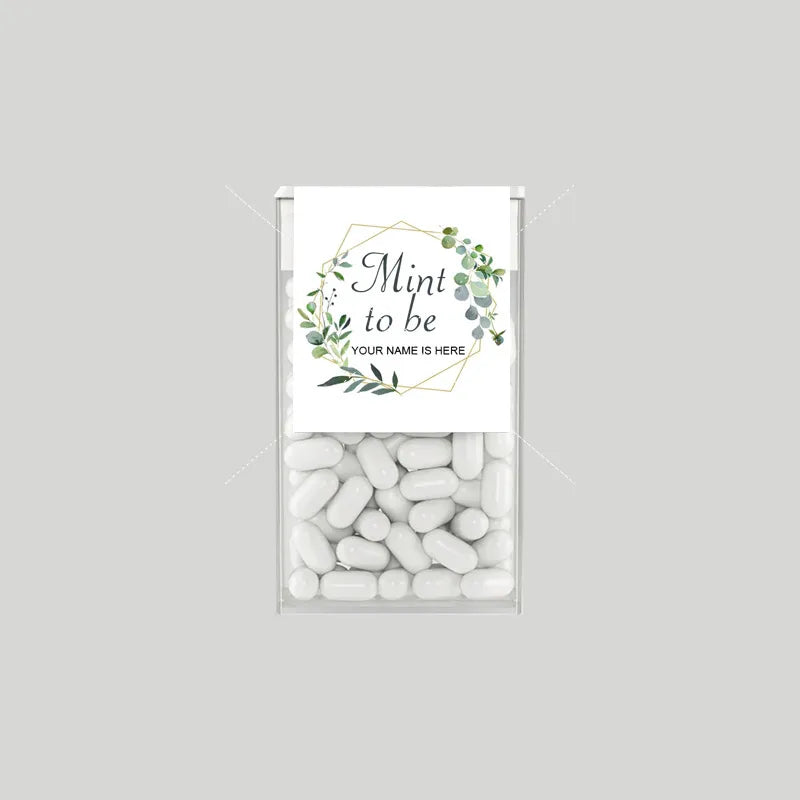 Mint to Be Labels Wedding Favors Custom Candy Box Stickers Personalized Bridal Shower Engagement Party Wedding Favors for guests