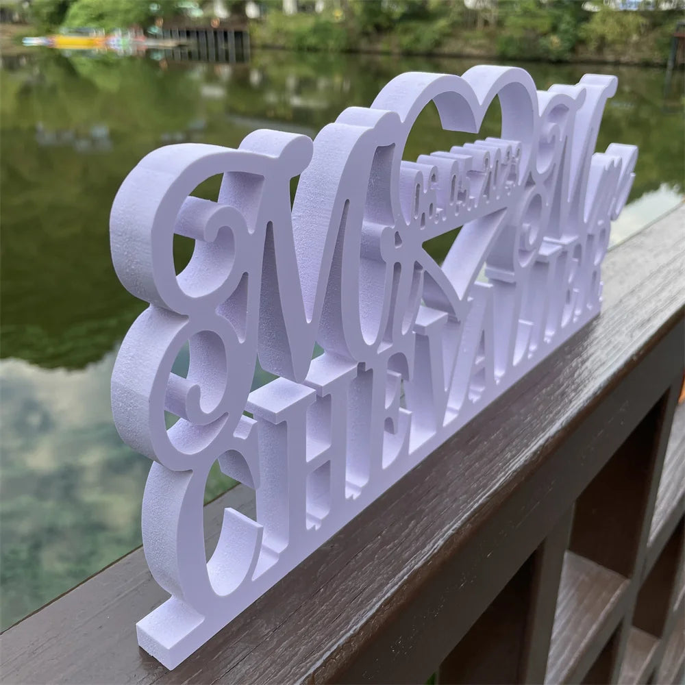 White PVC Wedding Table Sign